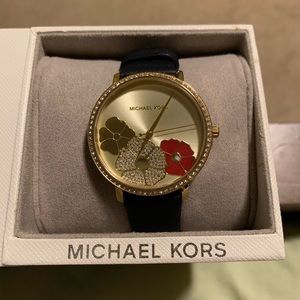 Pavé Gold-Tone Leather Watch